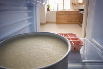 Hardened candle wax inside a freezer