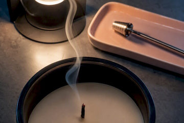 Cropped candle wick after extinguishing