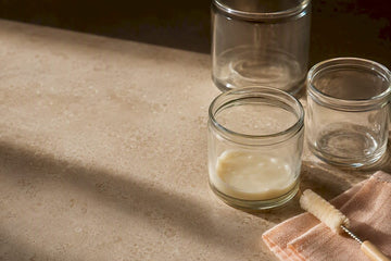 Anonymous candle jars prepared for reuse