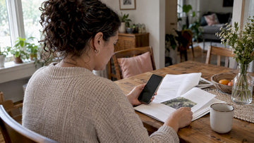 Shopper checking a charitable giving claim