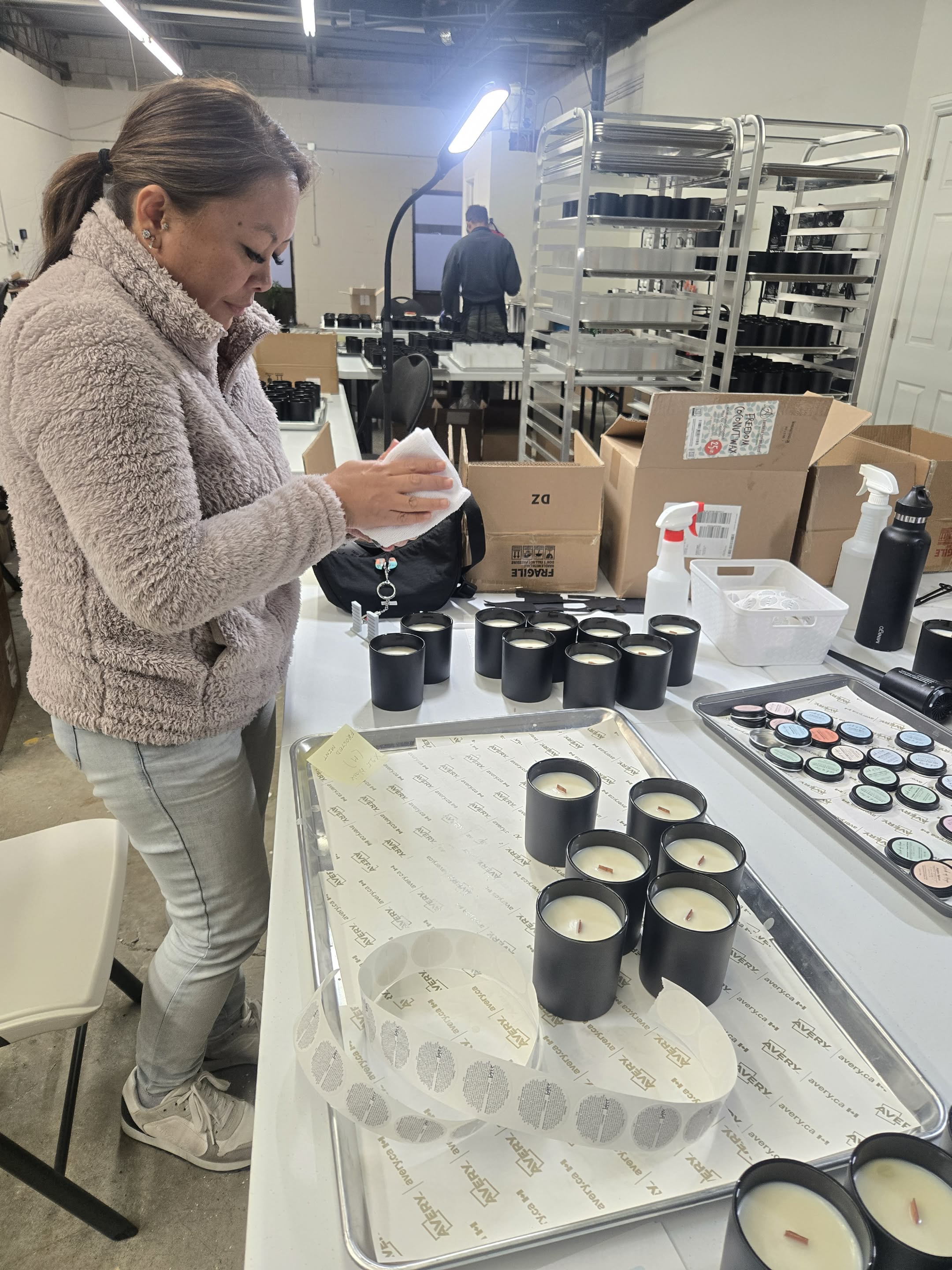 Labeling candles in production