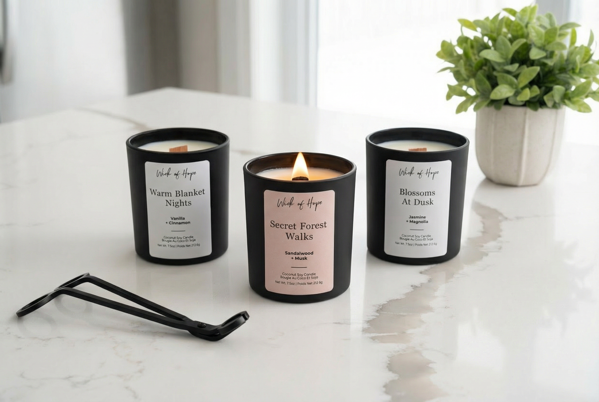 Non-Toxic Candles | Coconut Soy, Hand-Poured | Wick of Hope