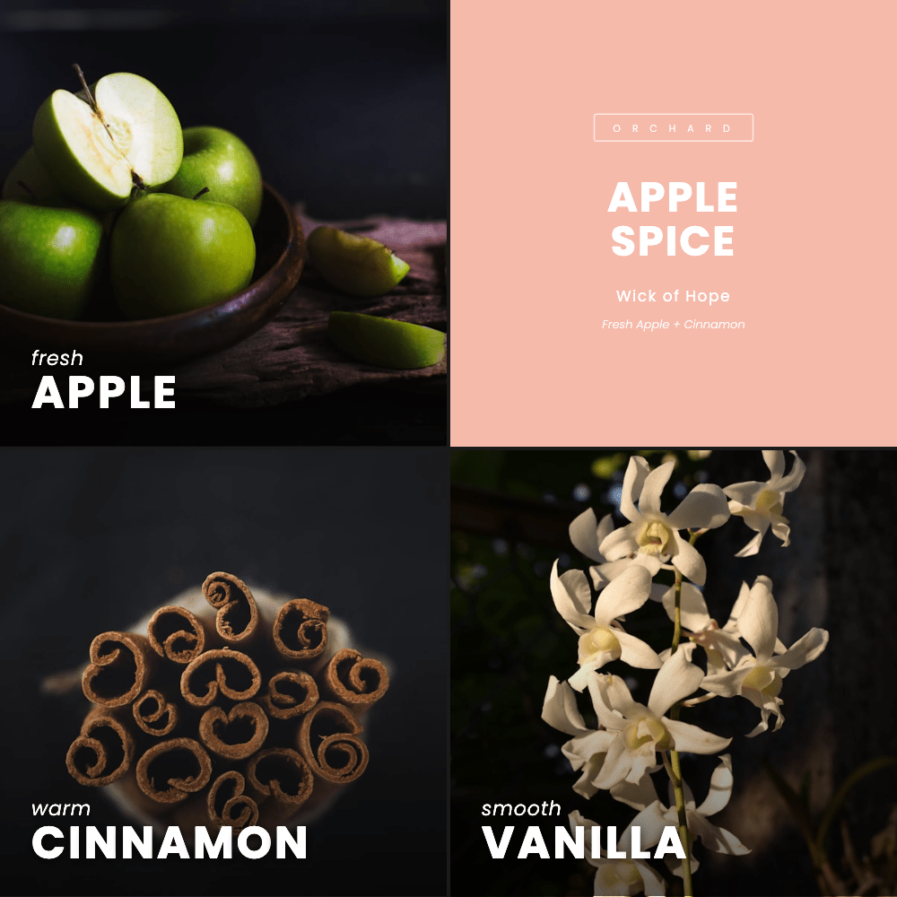 Apple Spice Candle | Fresh Apple + Cinnamon - Wick of Hope