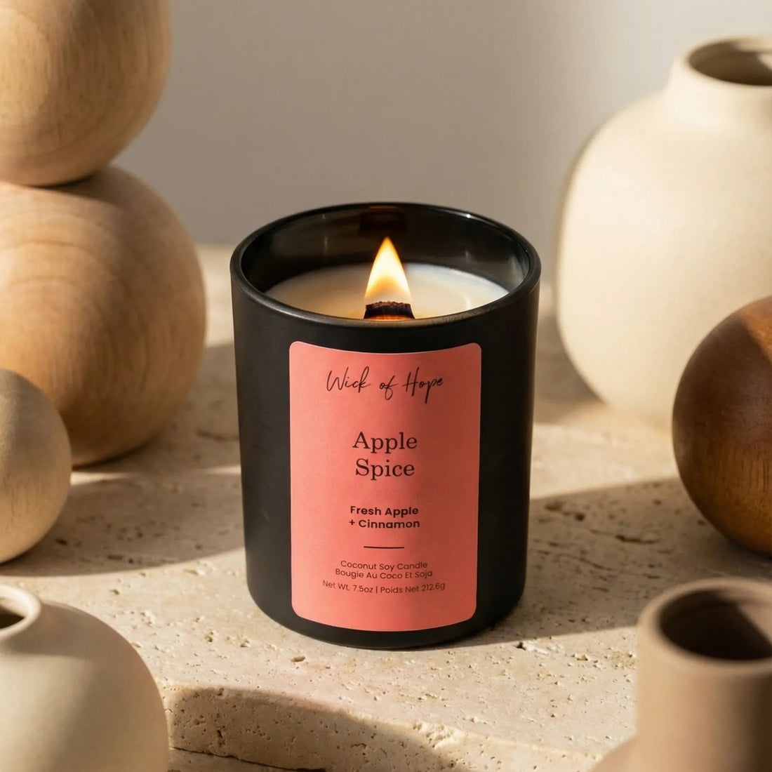 Apple Spice Candle | Fresh Apple + Cinnamon - Wick of Hope