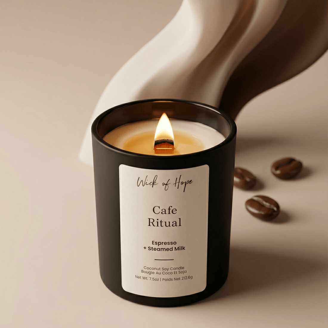 Cafe Ritual Candle | Espresso + Steamed Milk - Wick of Hope