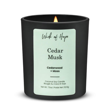 Cedar Musk Candle | Cedarwood + Moss - Wick of Hope