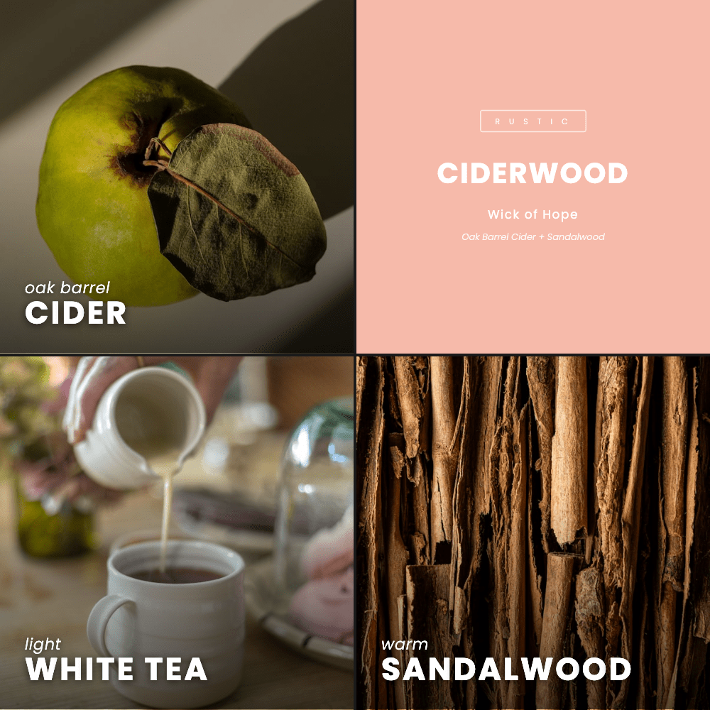 Ciderwood Candle | Oak Barrel Cider + Sandalwood - Wick of Hope