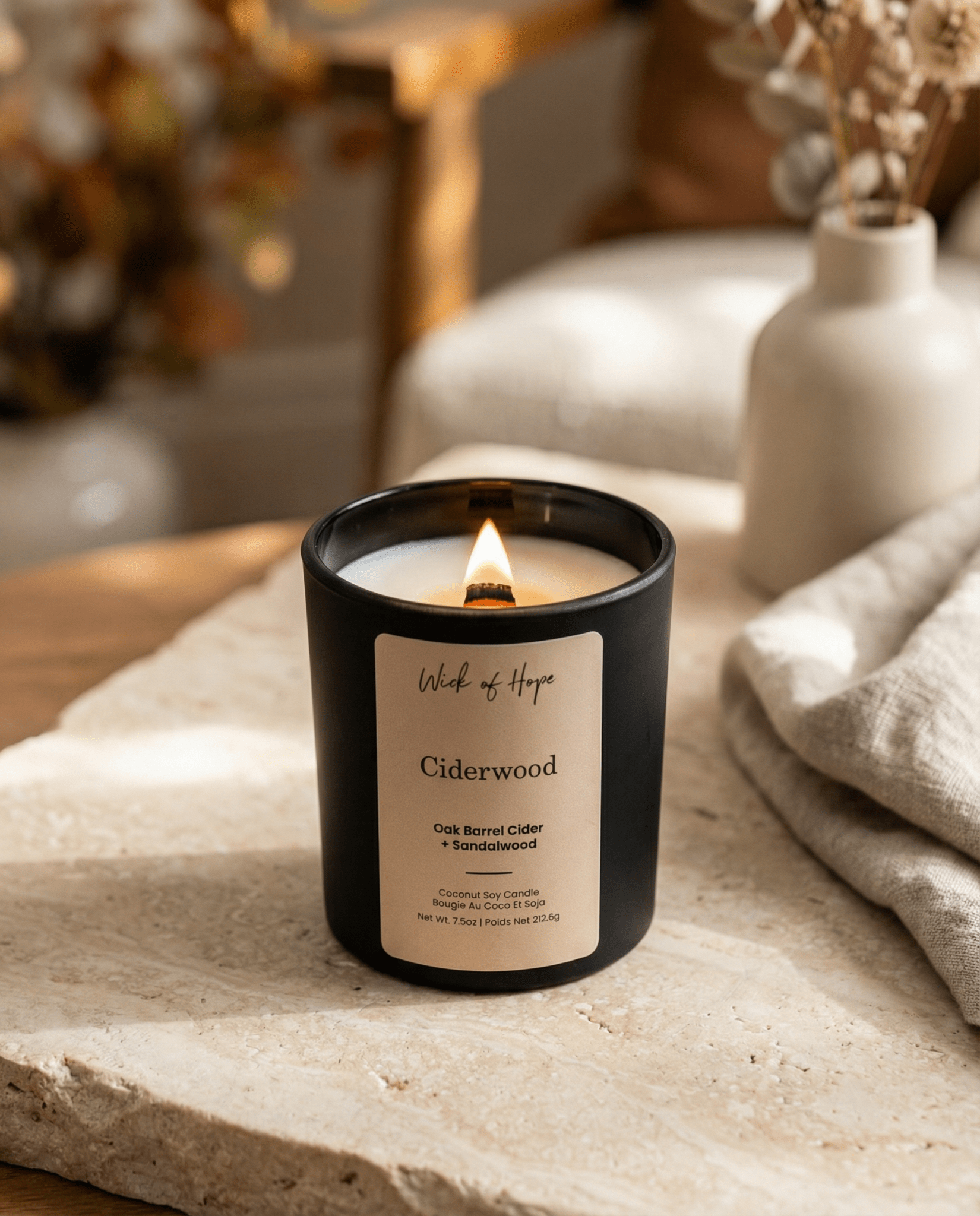 Ciderwood Candle | Oak Barrel Cider + Sandalwood - Wick of Hope