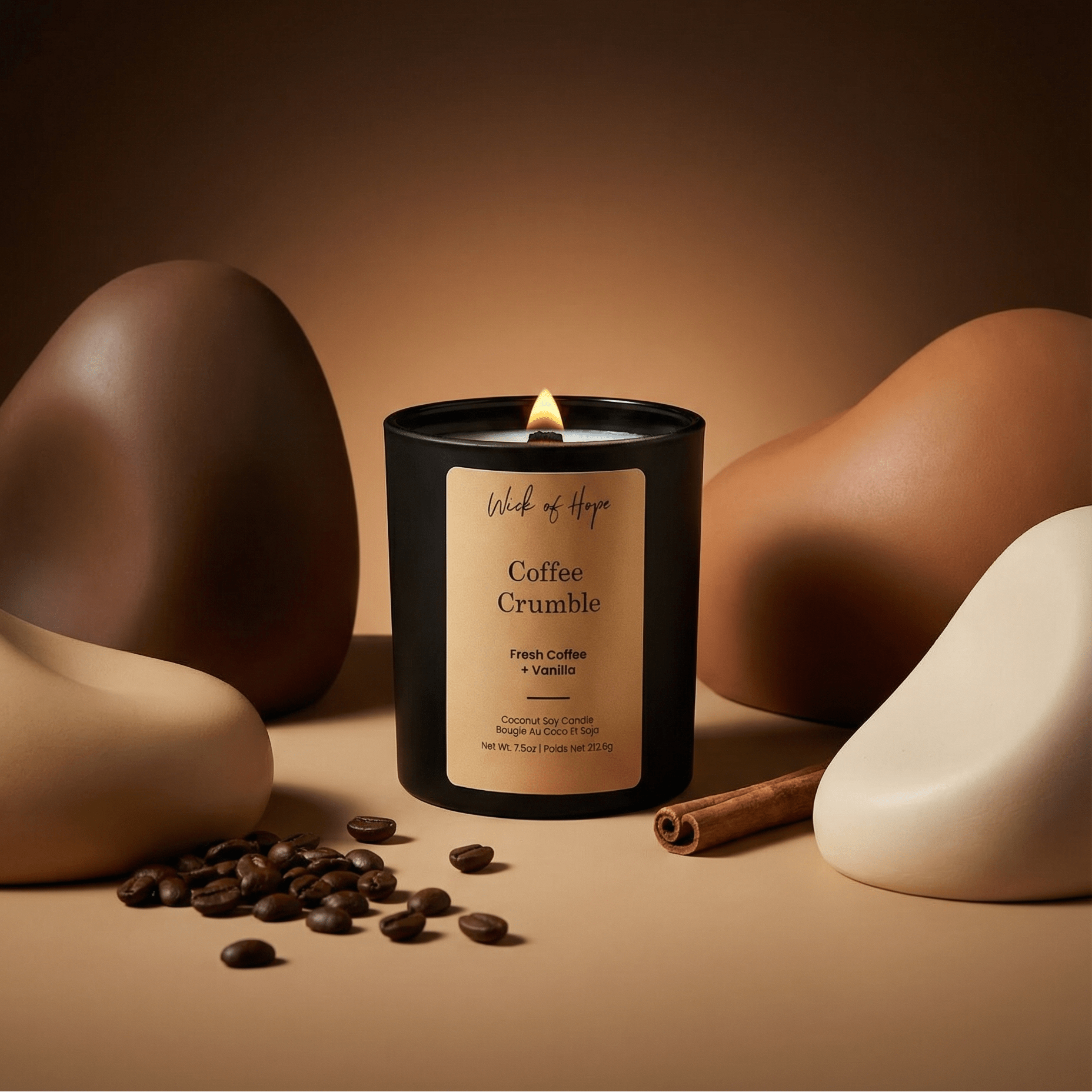 Coffee Crumble Candle | Fresh Coffee + Vanilla - Wick of Hope