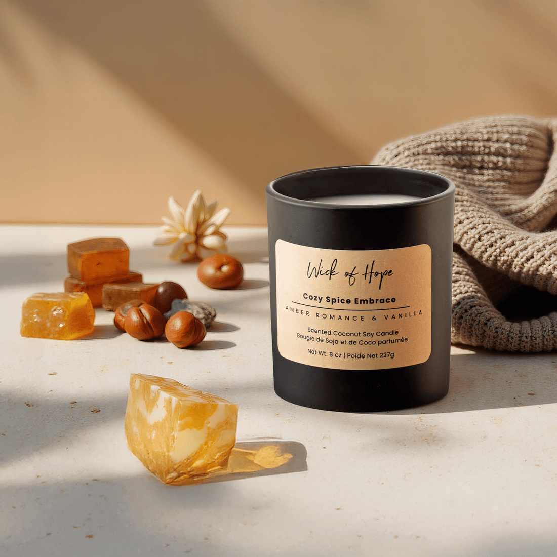 Cozy Spice Embrace | Amber Romance + Vanilla - Wick of Hope