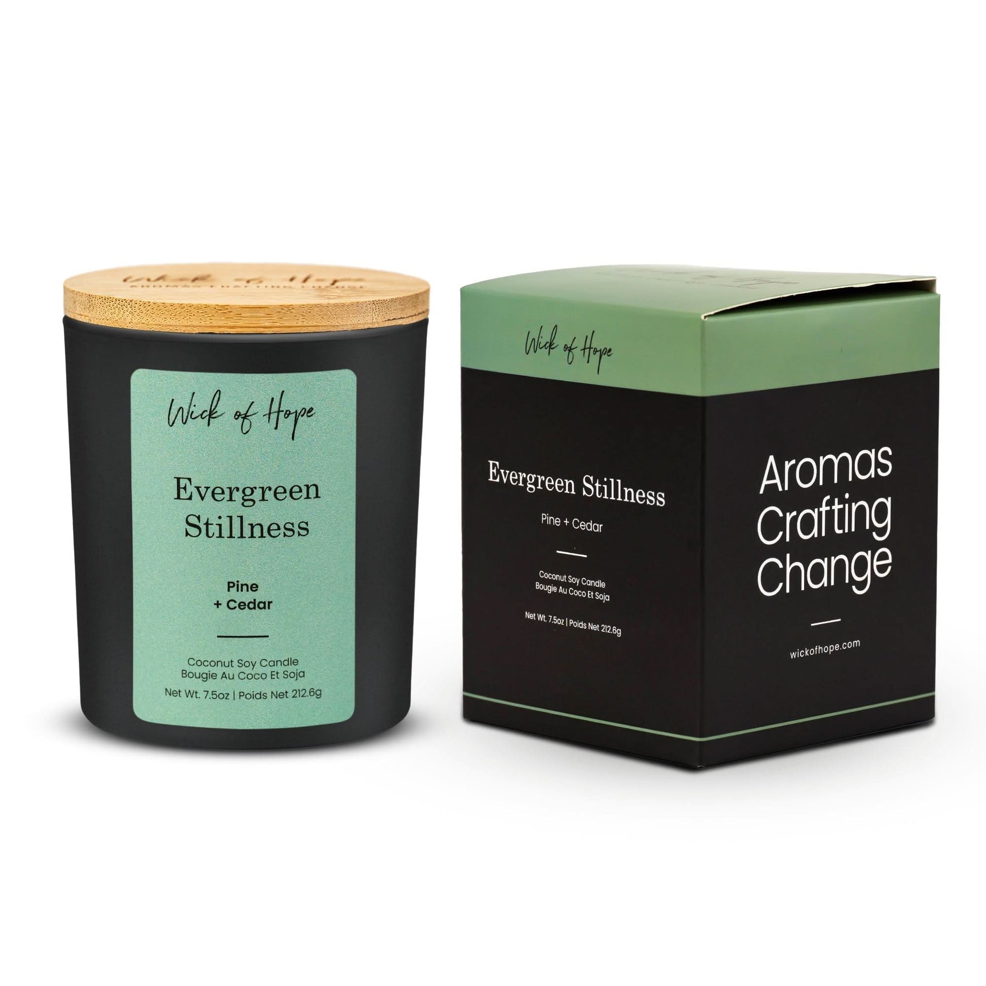 Evergreen Stillness Candle | Pine + Cedar - Wick of Hope