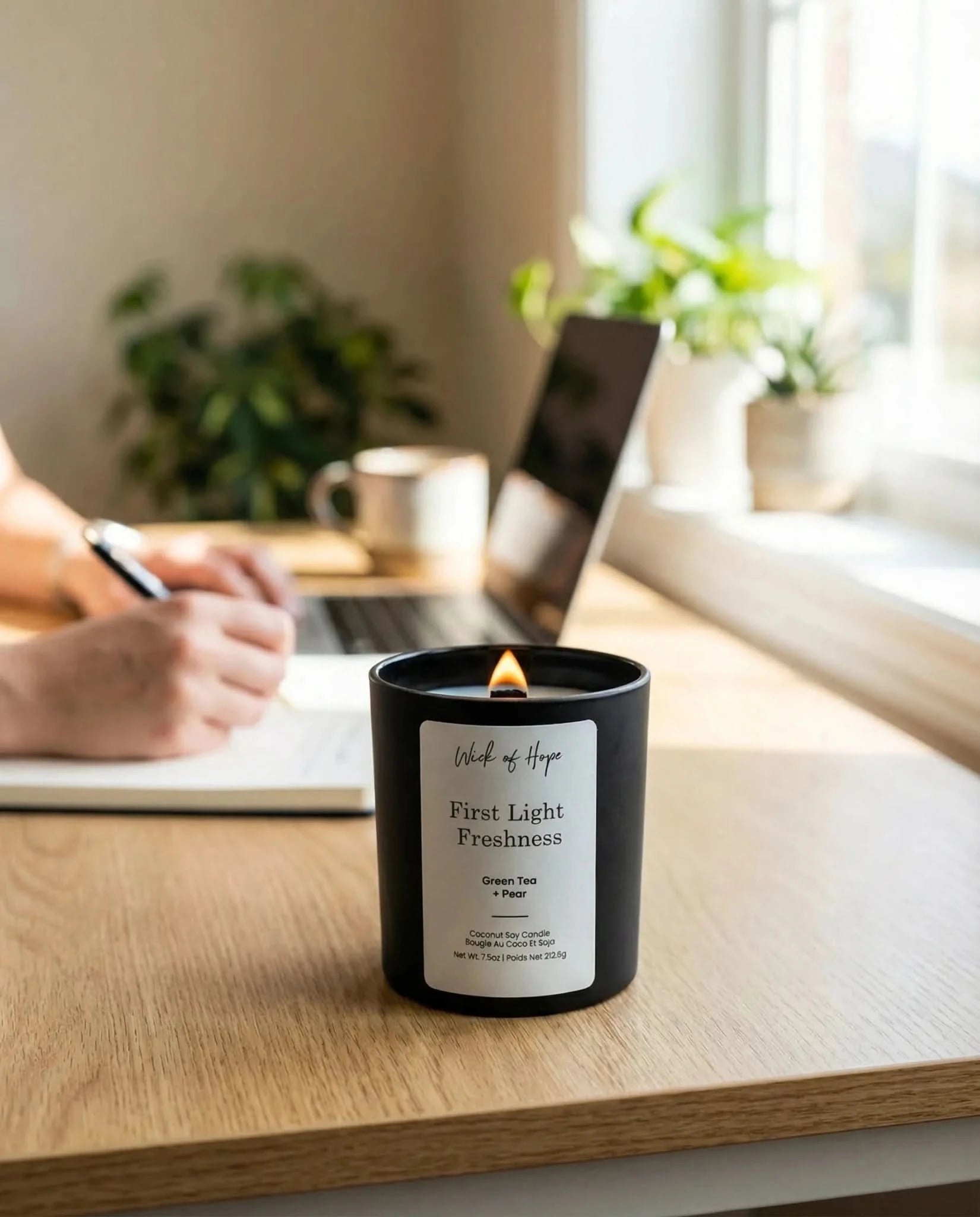 First Light Freshness Candle | Green Tea + Pear - Wick of Hope