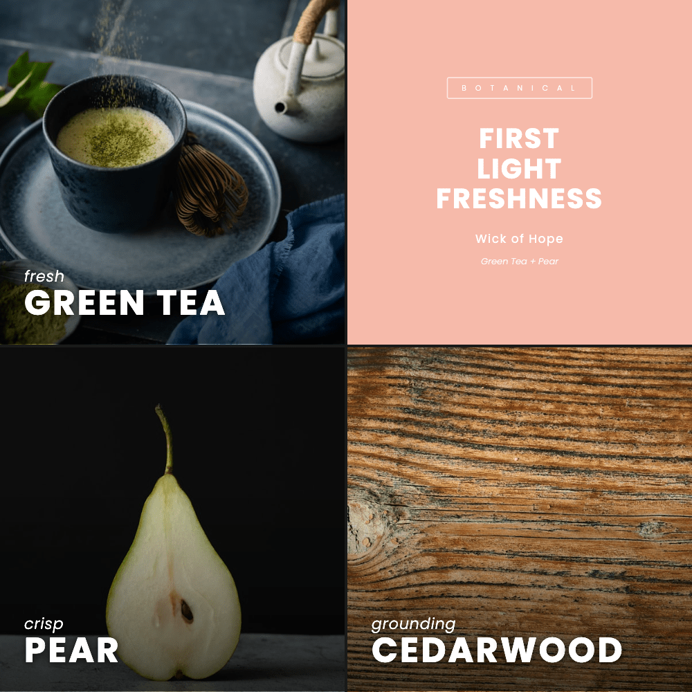 First Light Freshness Candle | Green Tea + Pear - Wick of Hope