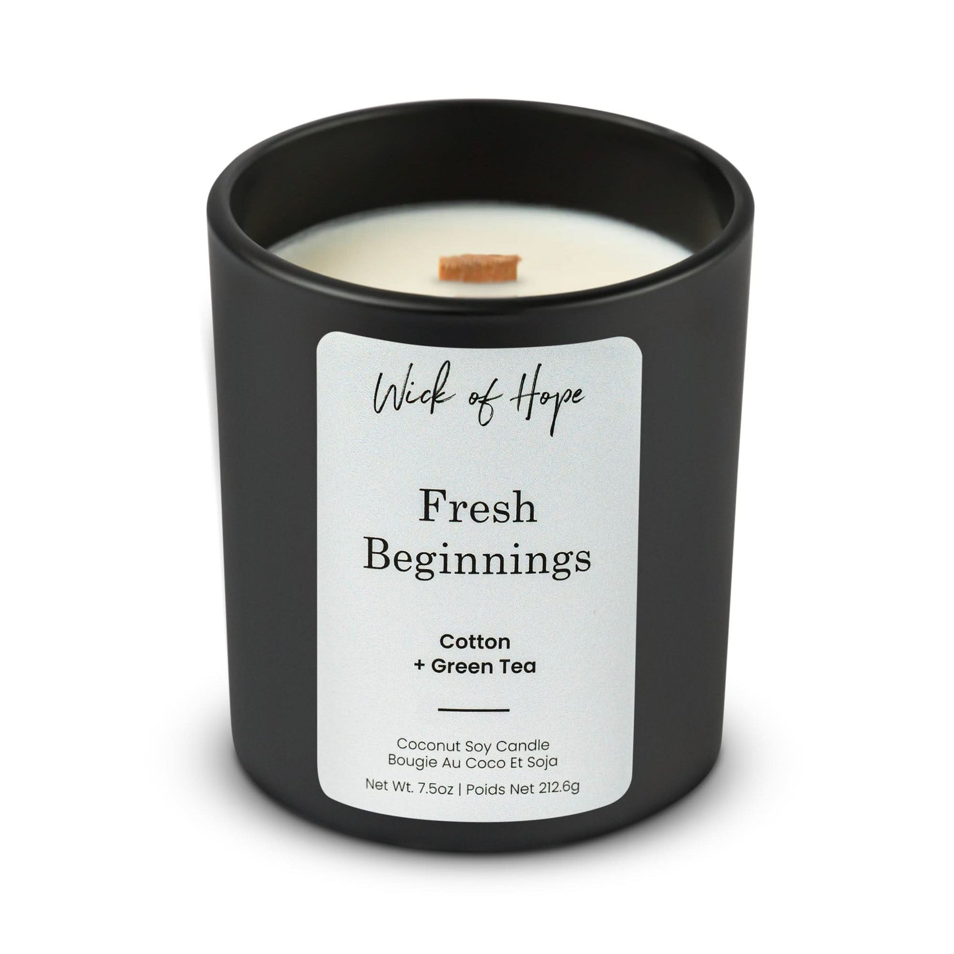 Fresh Beginnings Candle | Cotton + Green Tea - Wick of Hope