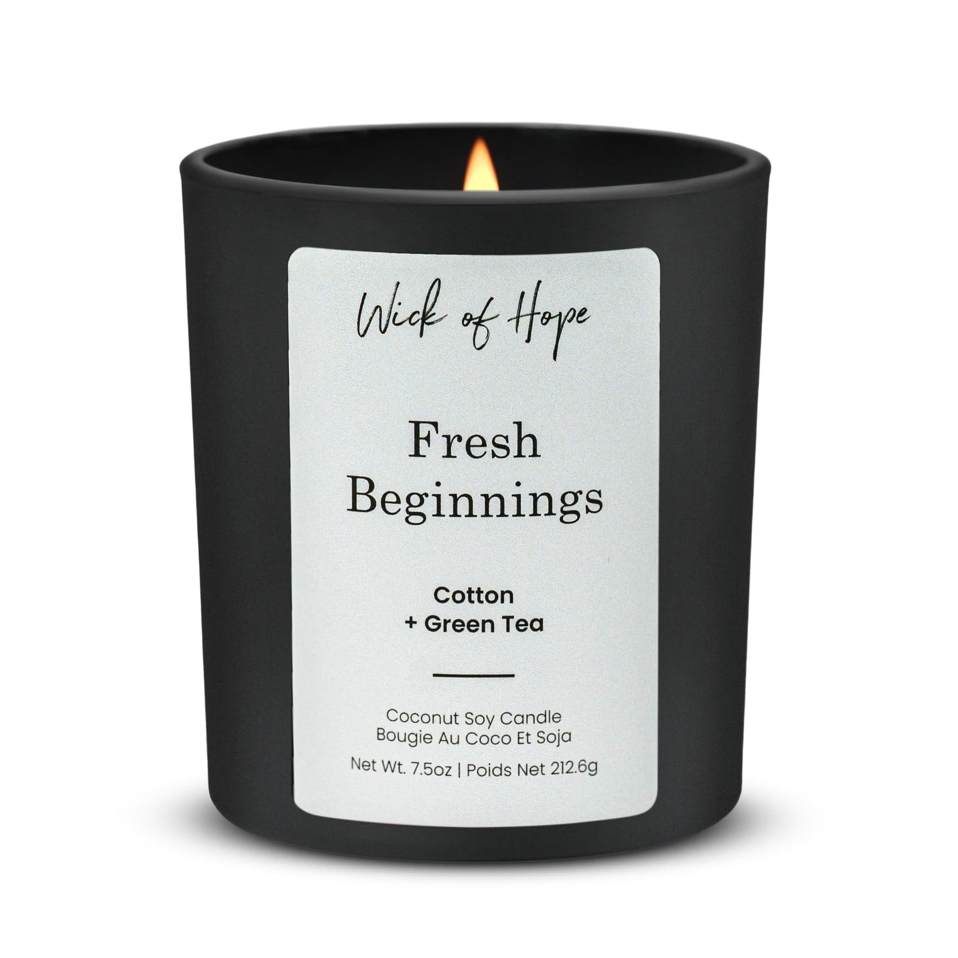 Fresh Beginnings Candle | Cotton + Green Tea - Wick of Hope