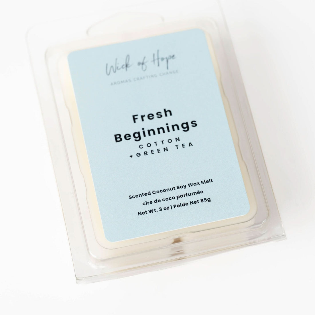 Fresh Beginnings Wax Melt | Cotton + Green Tea - Wick of Hope