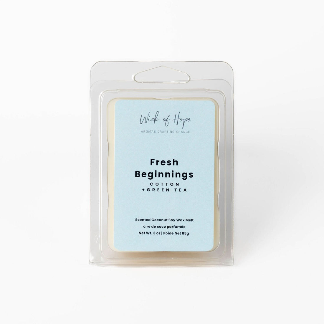 Fresh Beginnings Wax Melt | Cotton + Green Tea - Wick of Hope