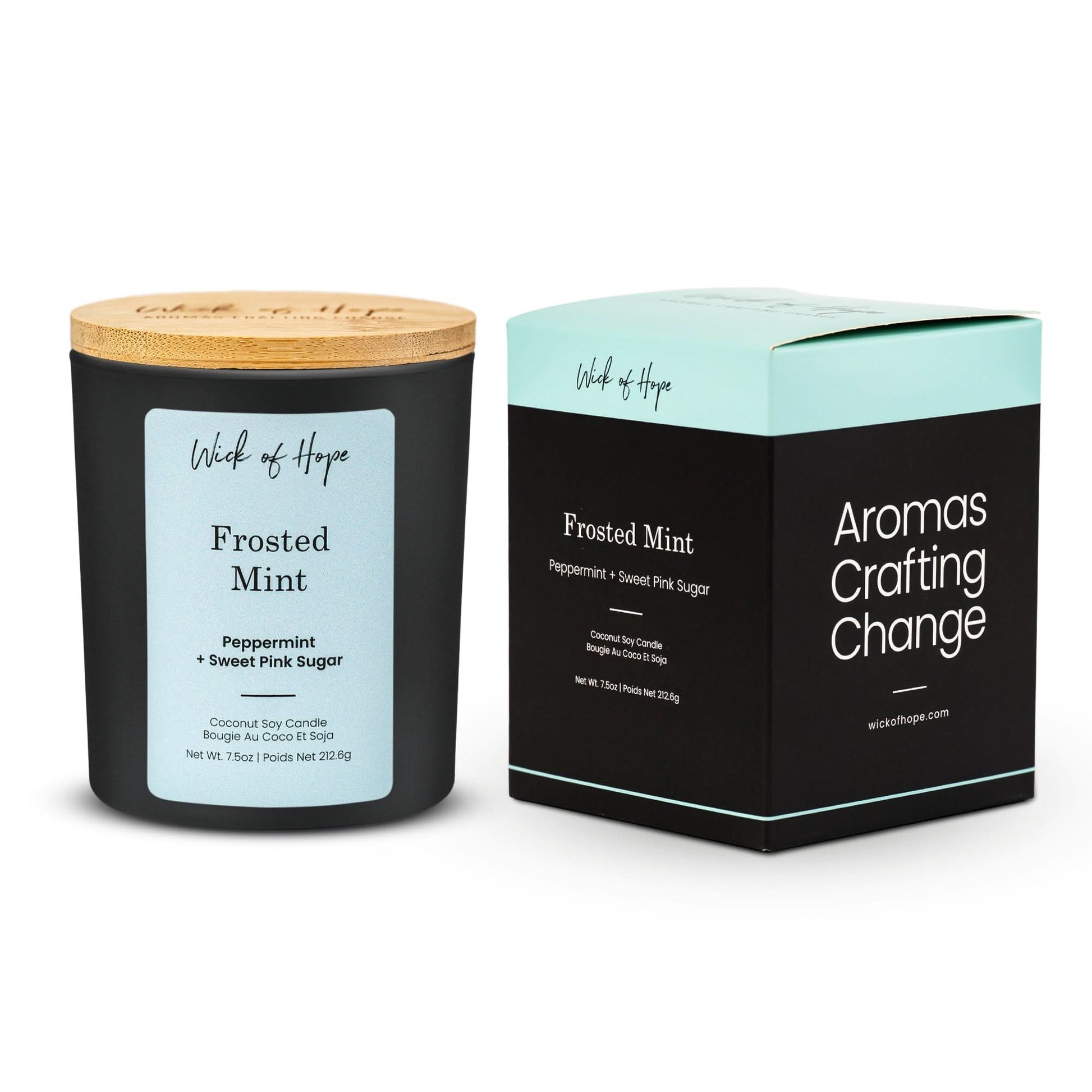 Frosted Mint Candle | Peppermint + Sweet Pink Sugar - Wick of Hope