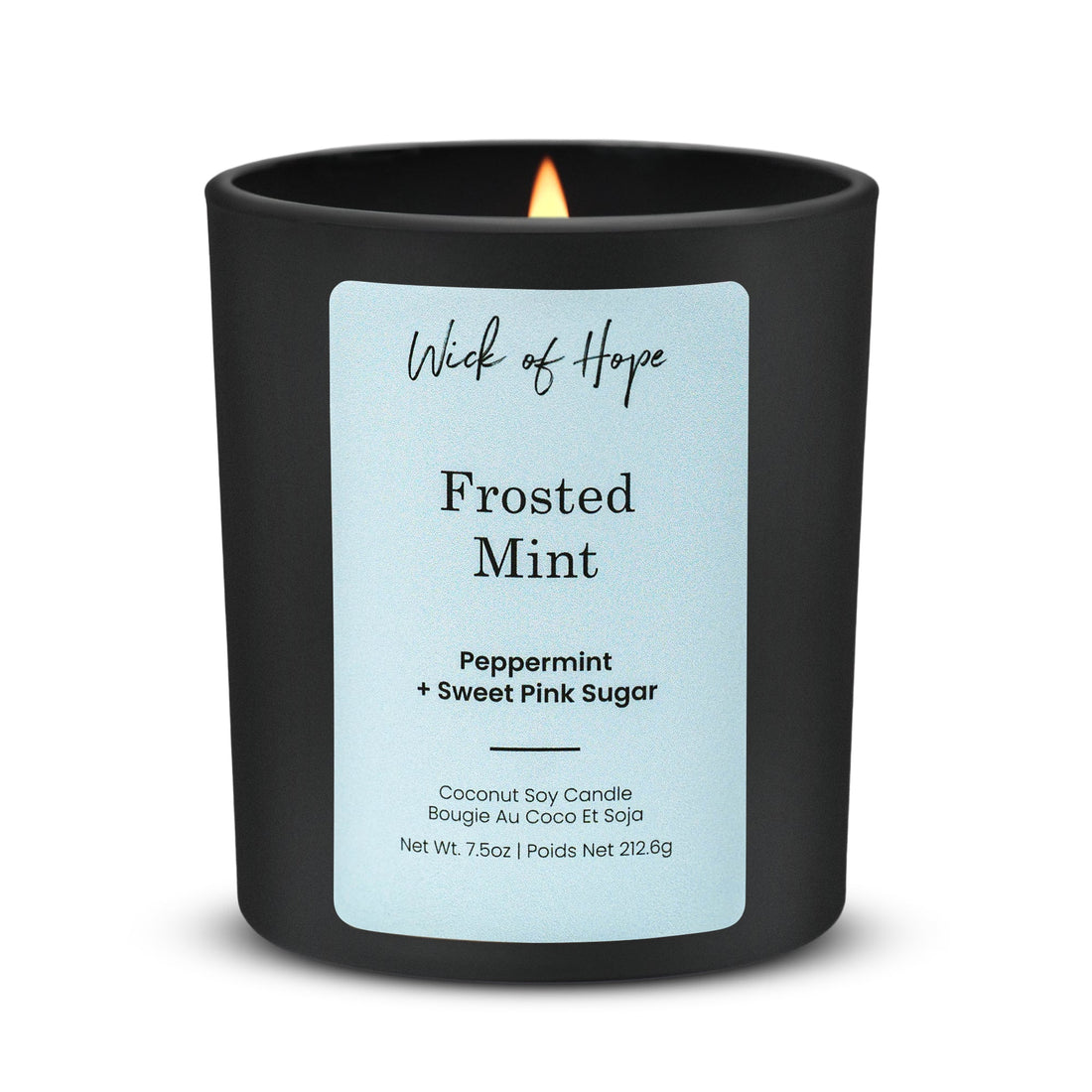 Frosted Mint Candle | Peppermint + Sweet Pink Sugar - Wick of Hope