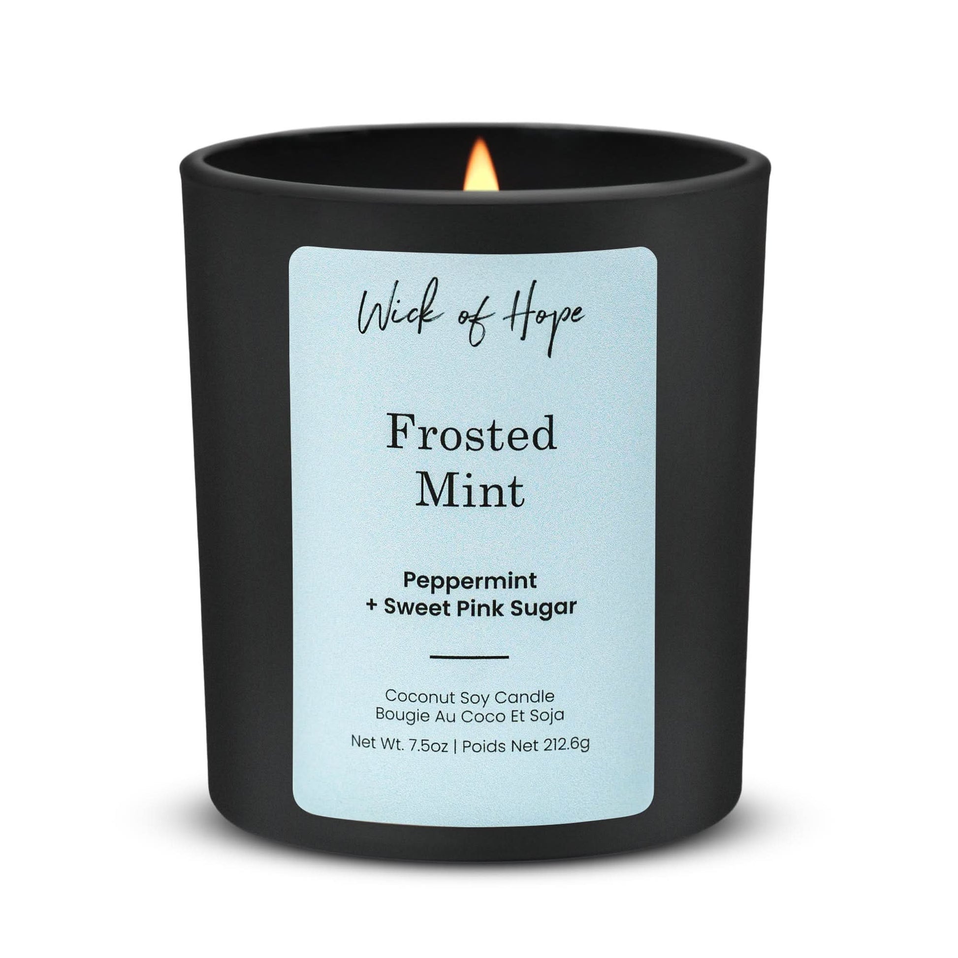 Frosted Mint Candle | Peppermint + Sweet Pink Sugar - Wick of Hope