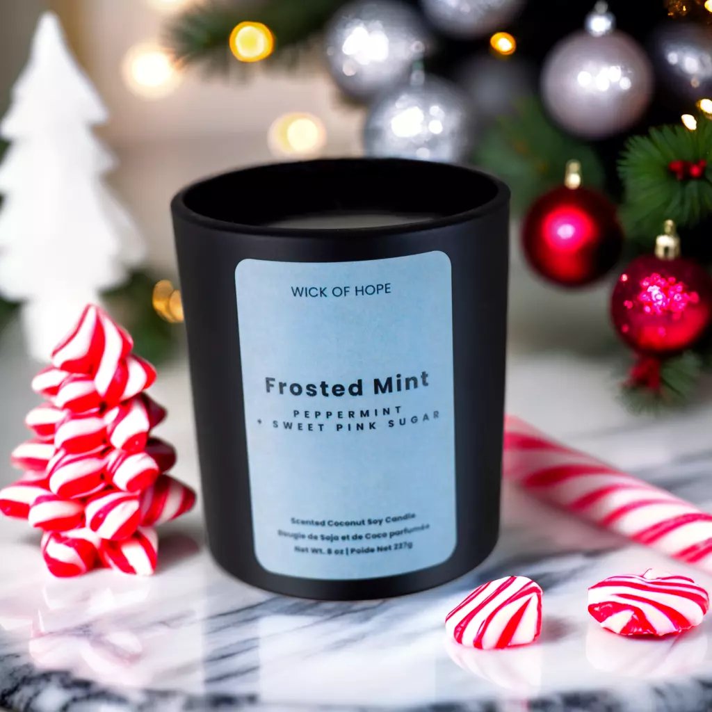 Frosted Mint | Peppermint + Vanilla - Wick of Hope