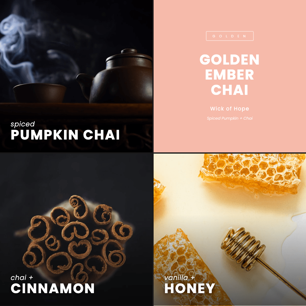 Golden Ember Chai Candle | Spiced Pumpkin + Chai - Wick of Hope