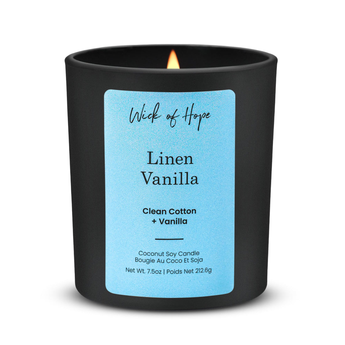 Linen Vanilla Candle | Clean Cotton + Vanilla - Wick of Hope