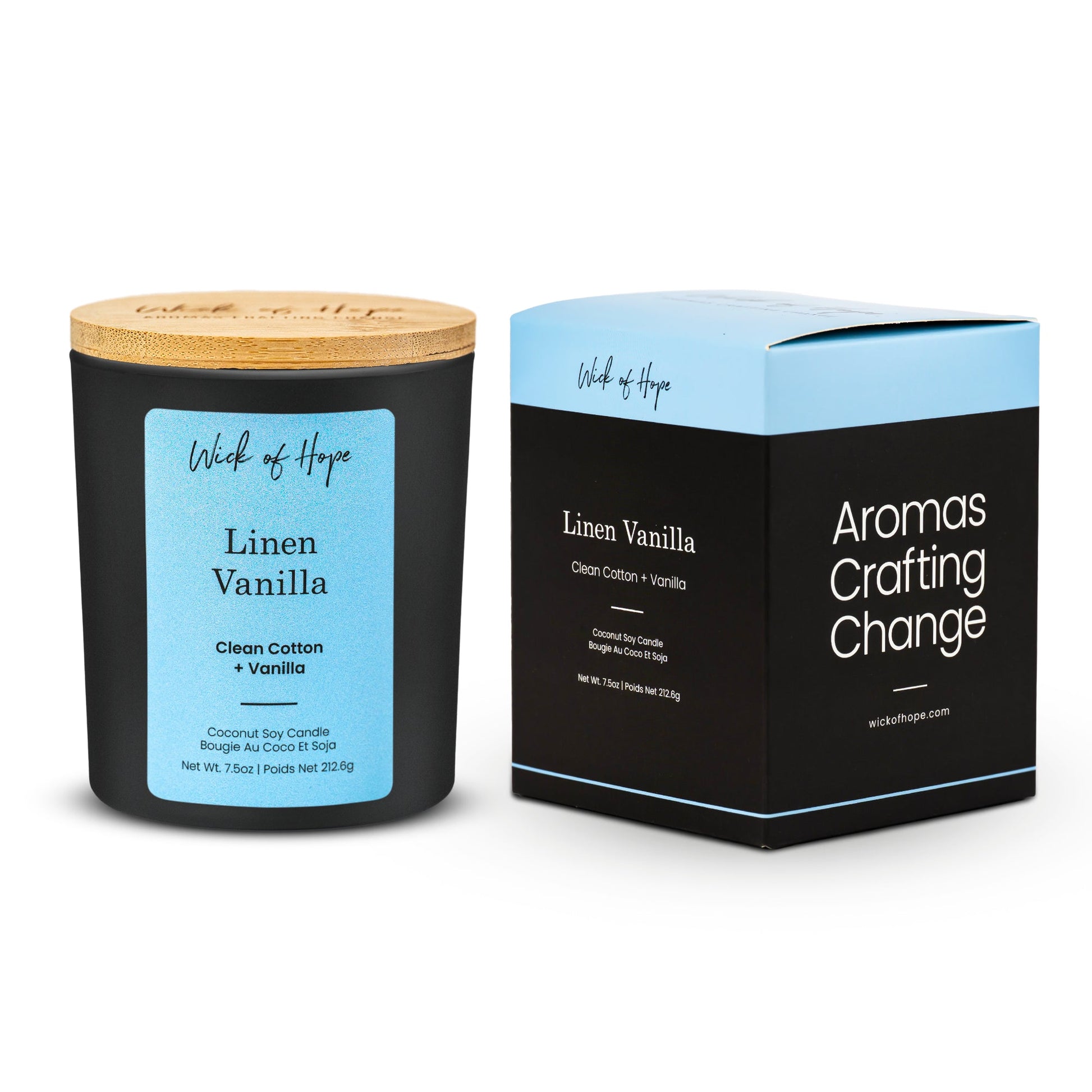 Linen Vanilla Candle | Clean Cotton + Vanilla - Wick of Hope