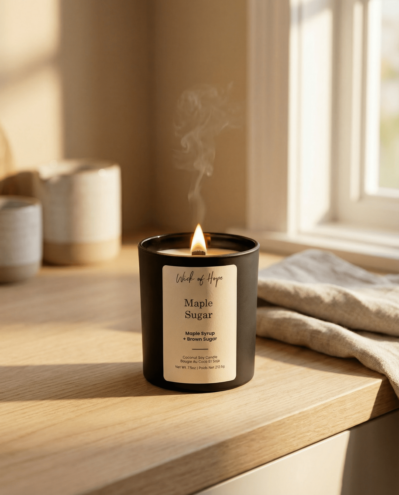 Maple Sugar Candle | Maple Syrup + Brown Sugar - Wick of Hope