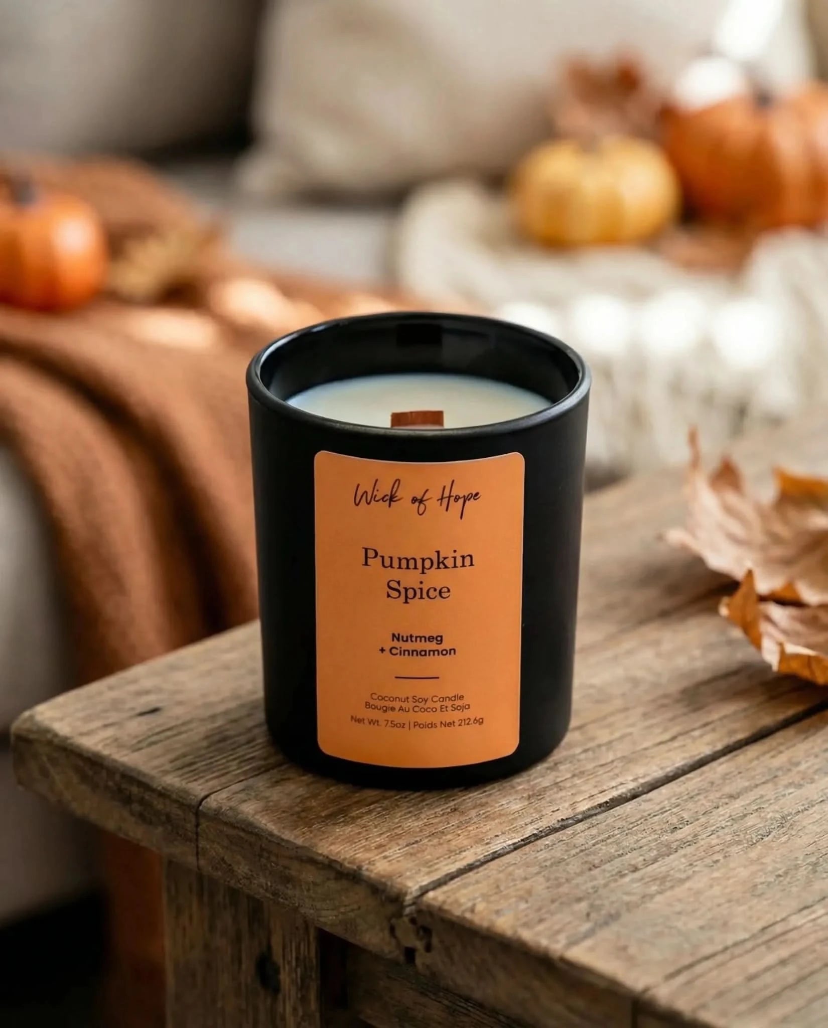 Pumpkin Spice Candle | Nutmeg + Cinnamon - Wick of Hope
