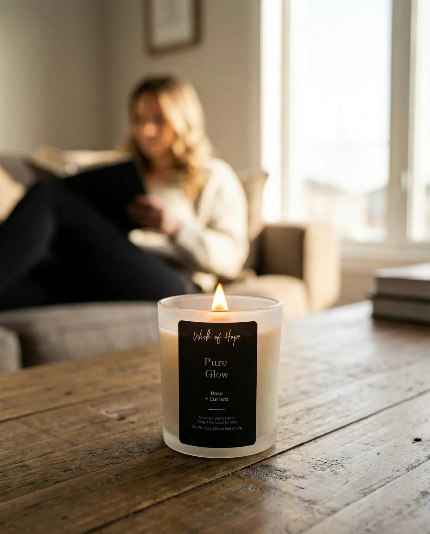Pure Glow Candle | Rose + Currant - Wick of Hope