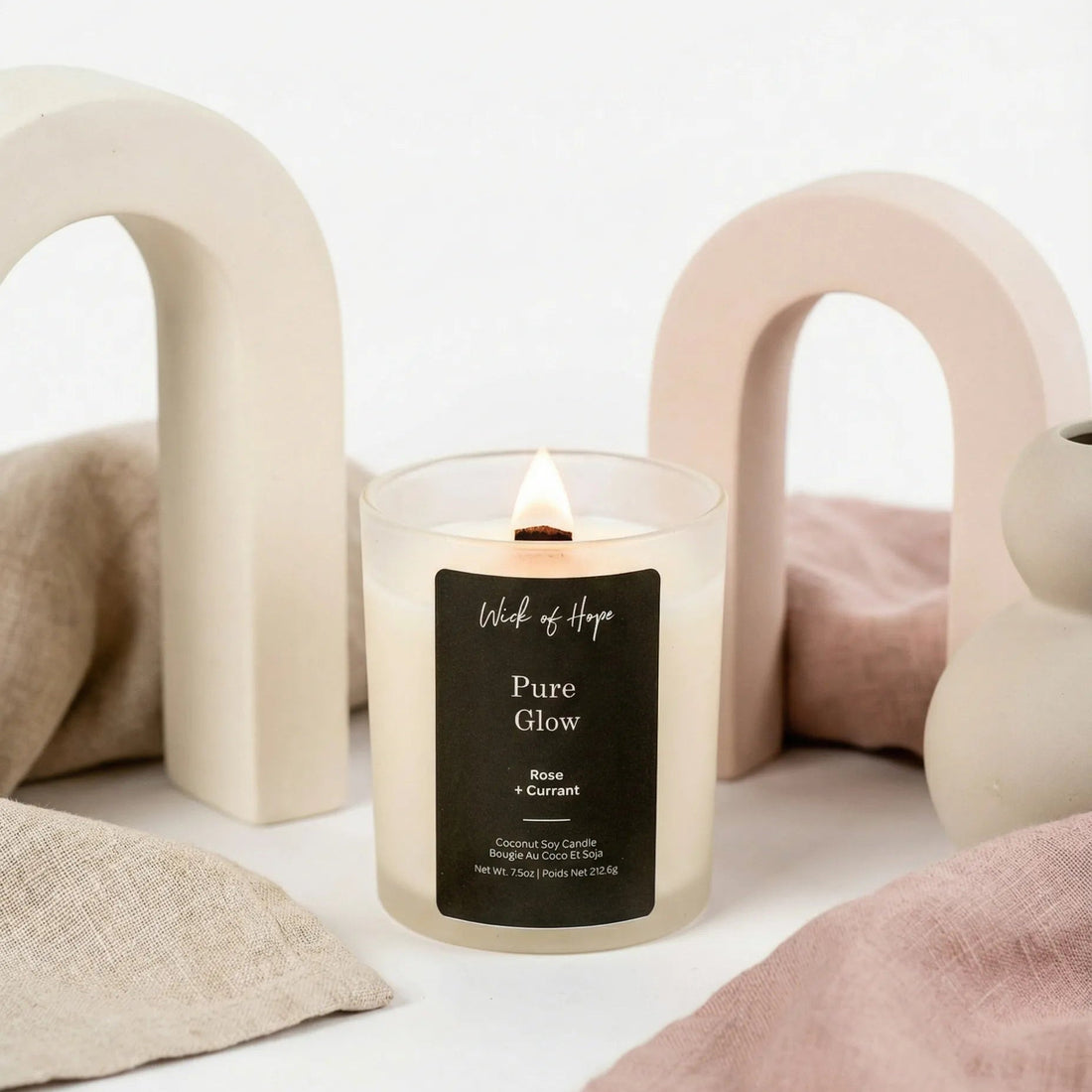 Pure Glow Candle | Rose + Currant - Wick of Hope