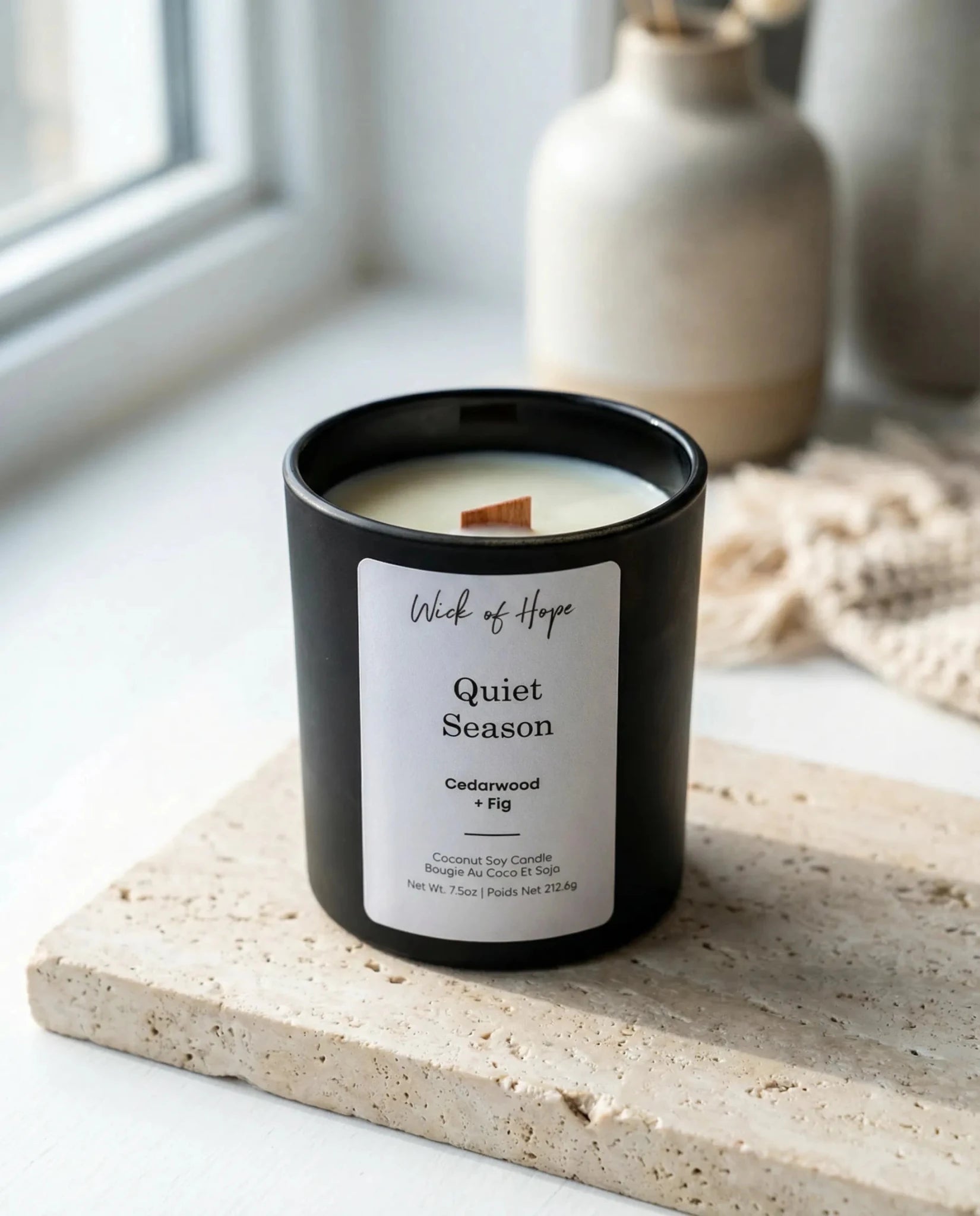 Quiet Season Candle | Cedarwood + Fig - Wick of Hope