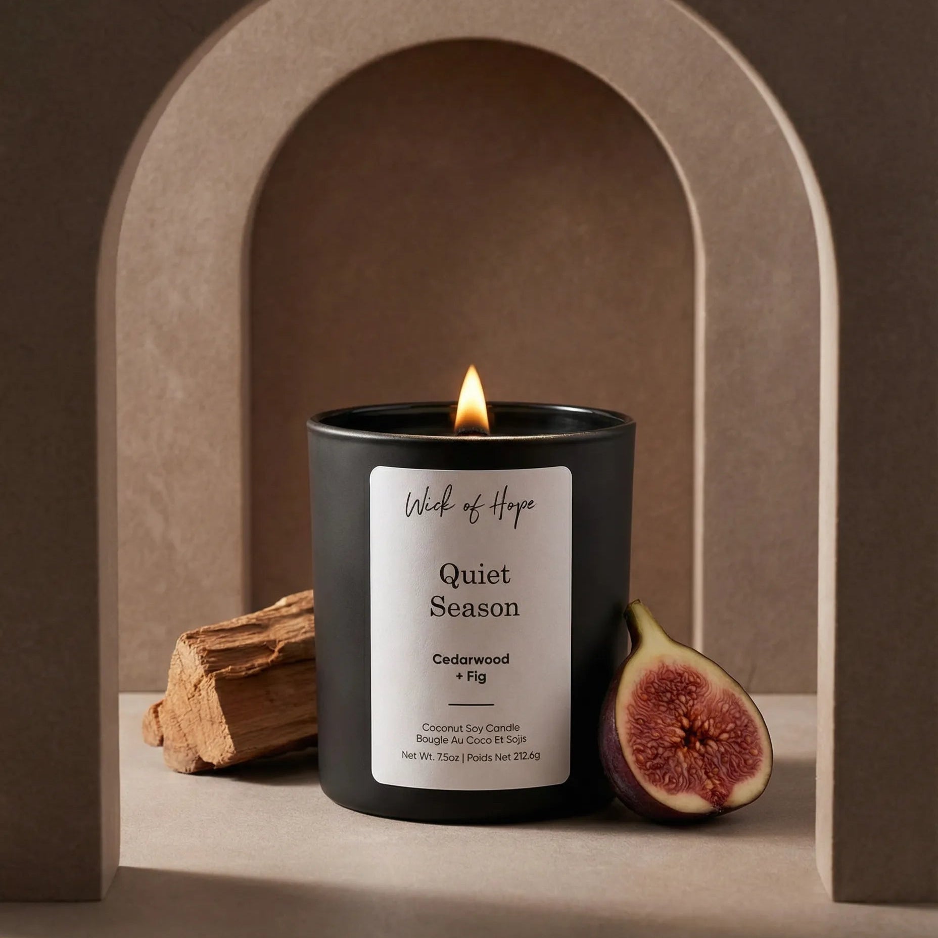 Quiet Season Candle | Cedarwood + Fig - Wick of Hope