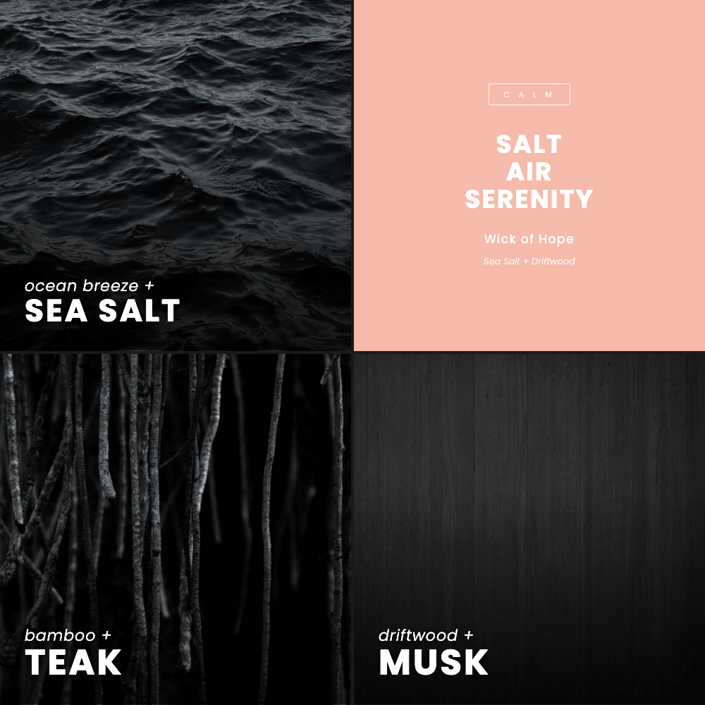 Salt Air Serenity Candle | Sea Salt + Driftwood - Wick of Hope