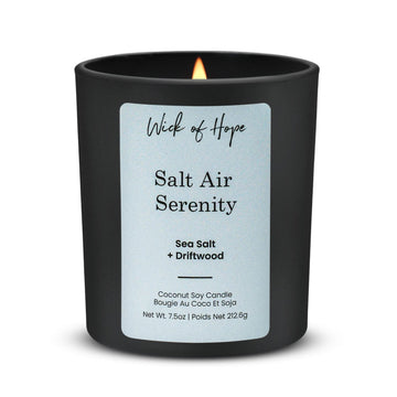 Salt Air Serenity Candle | Sea Salt + Driftwood - Wick of Hope