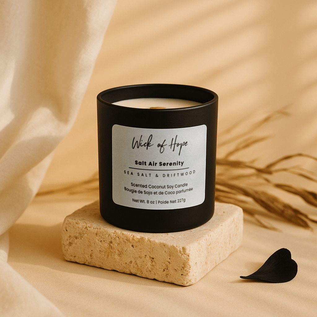 Salt Air Serenity Candle | Sea Salt + Driftwood - Wick of Hope
