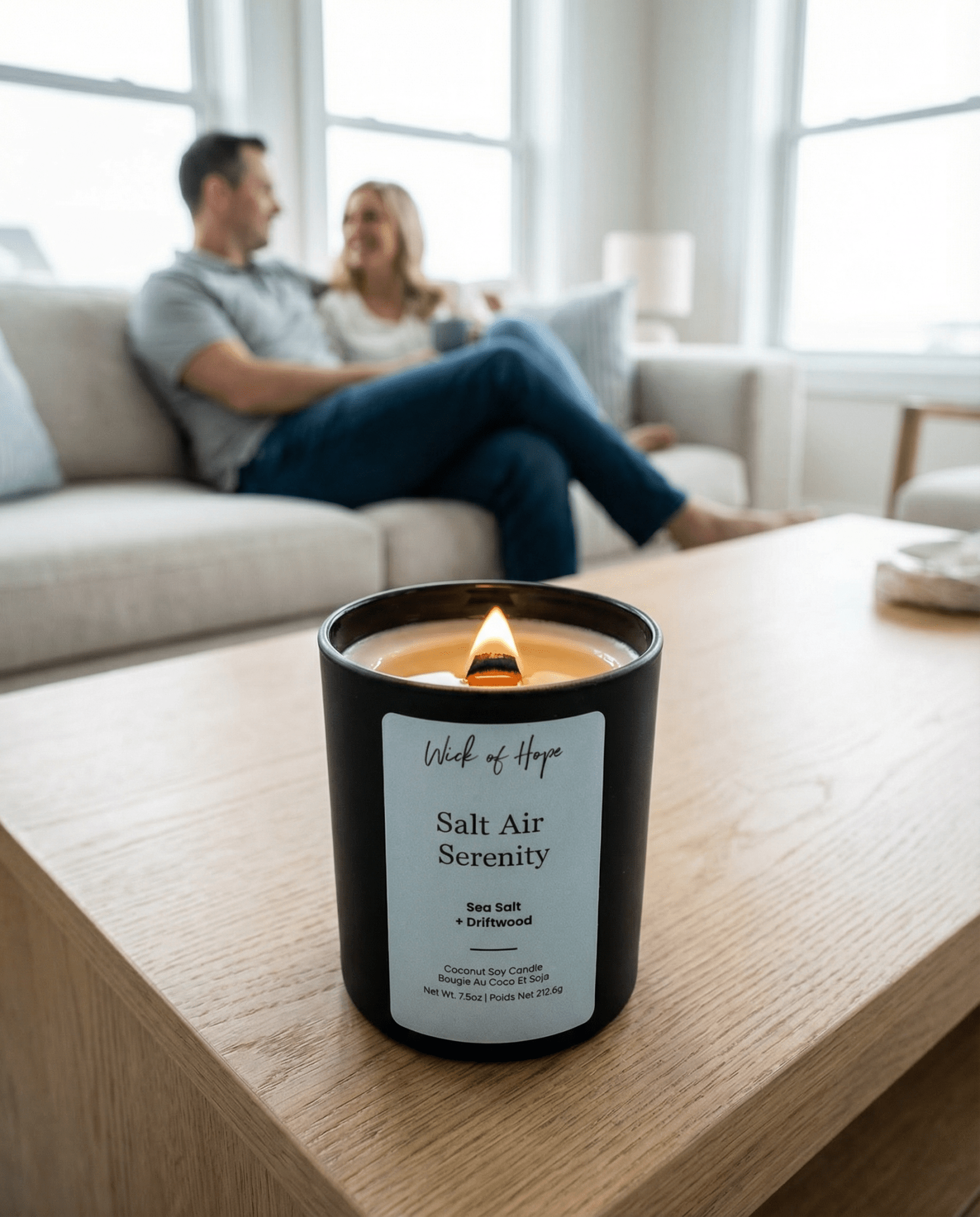 Salt Air Serenity Candle | Sea Salt + Driftwood - Wick of Hope