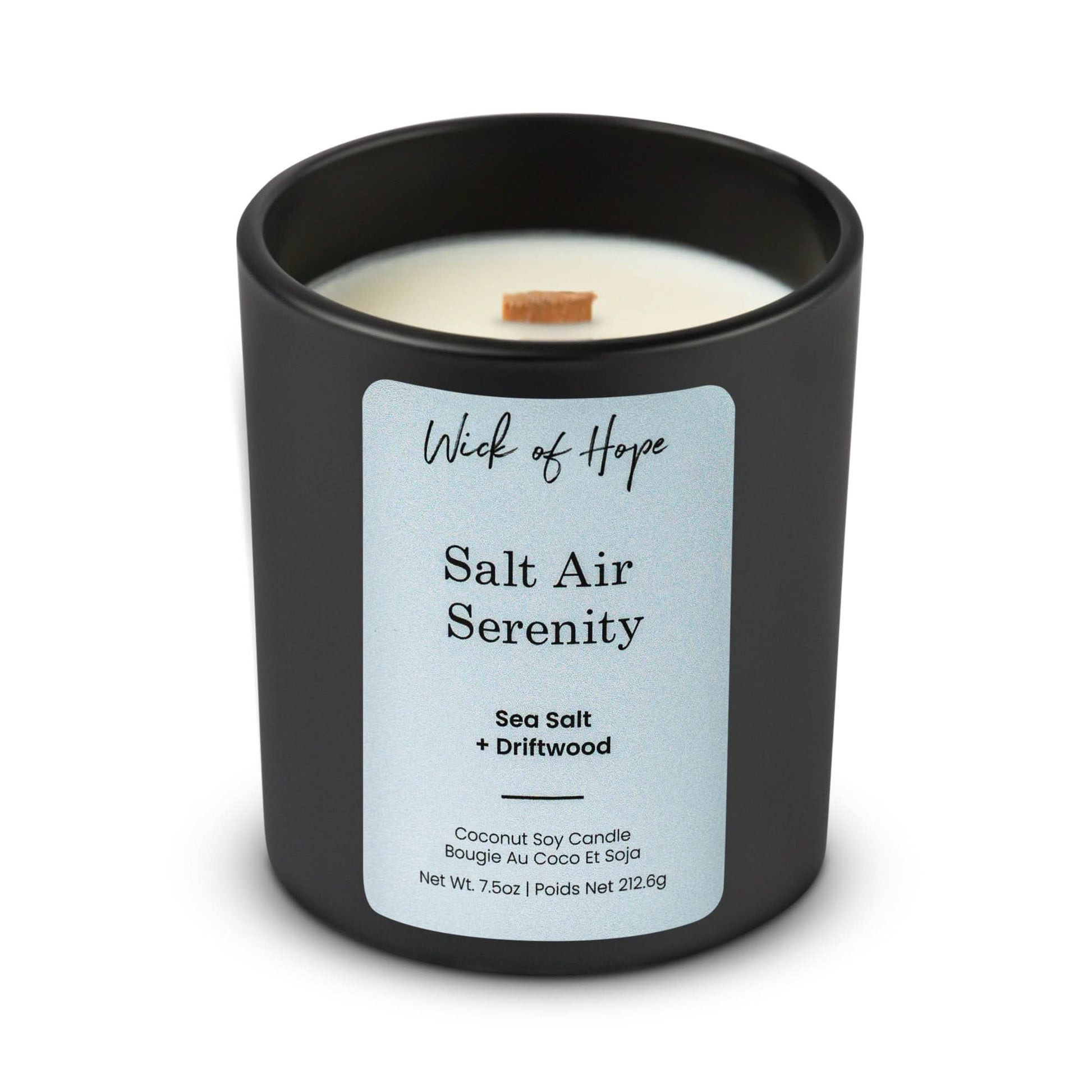 Salt Air Serenity Candle | Sea Salt + Driftwood - Wick of Hope