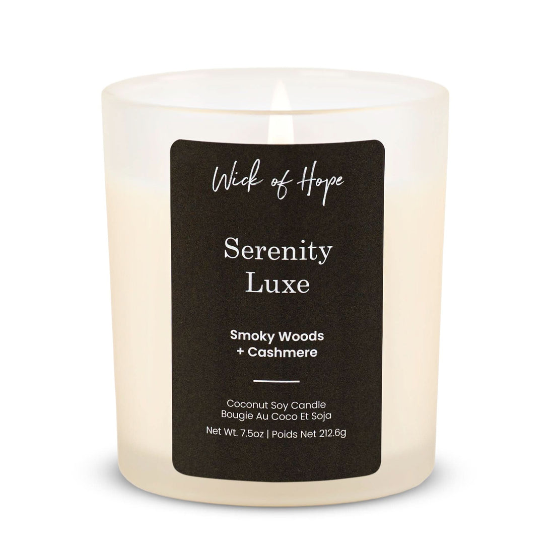 Serenity Luxe Candle | Smoky Woods + Cashmere - Wick of Hope