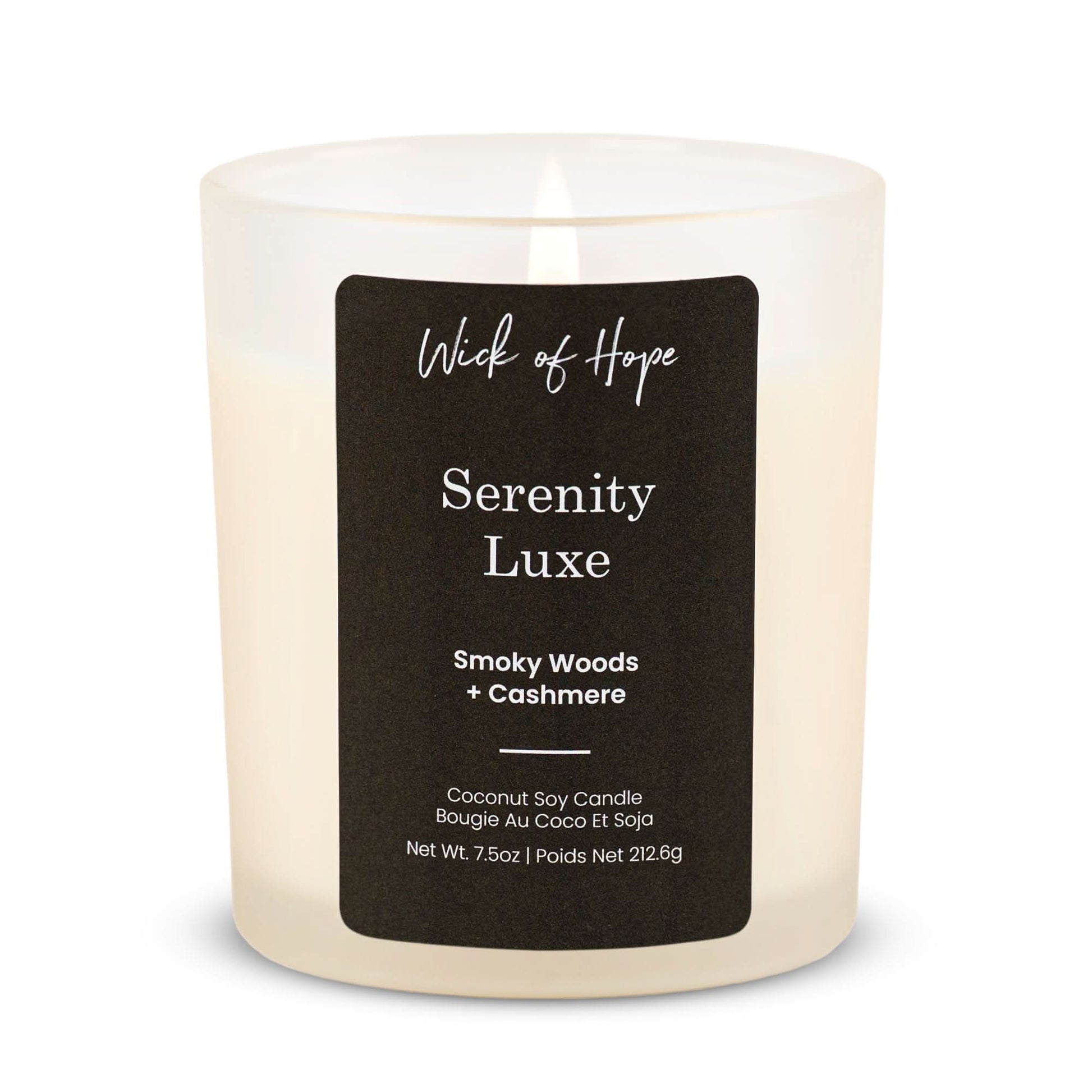 Serenity Luxe Candle | Smoky Woods + Cashmere - Wick of Hope