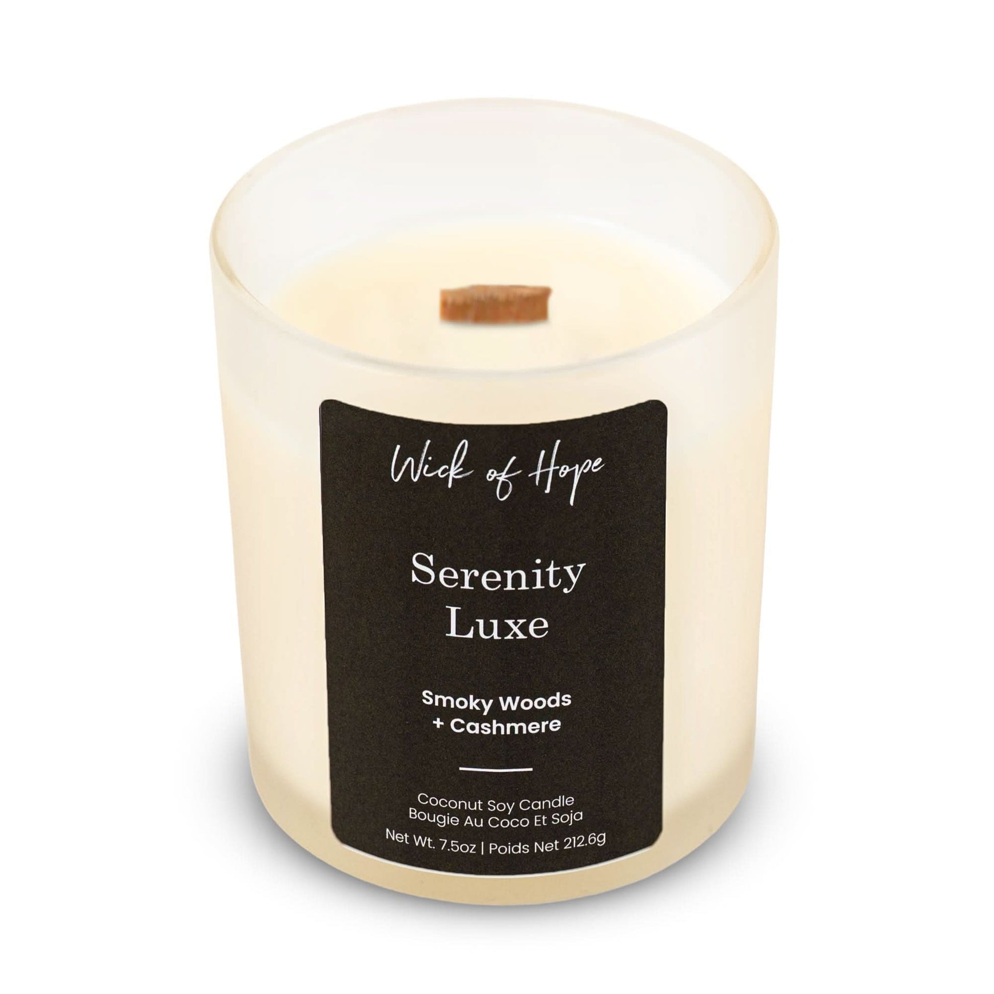 Serenity Luxe Candle | Smoky Woods + Cashmere - Wick of Hope