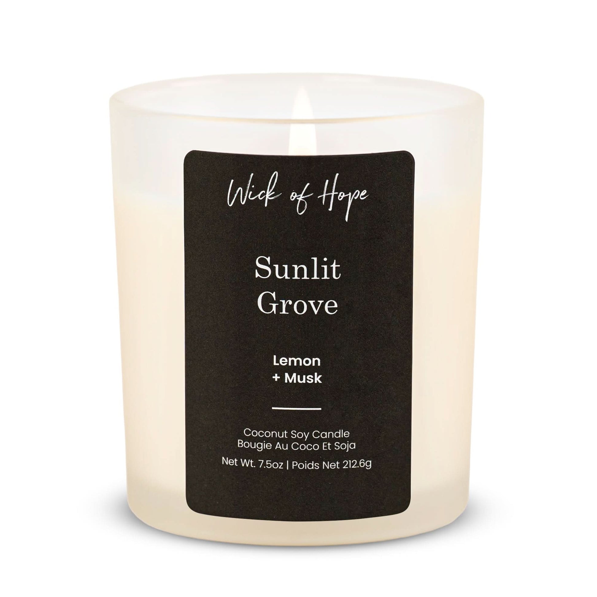 Sunlit Grove Candle | Lemon + Musk - Wick of Hope