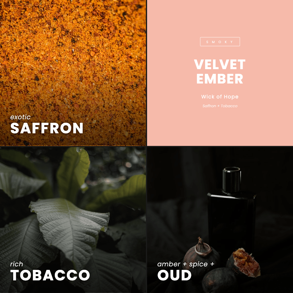 Velvet Ember Candle | Saffron + Tobacco - Wick of Hope