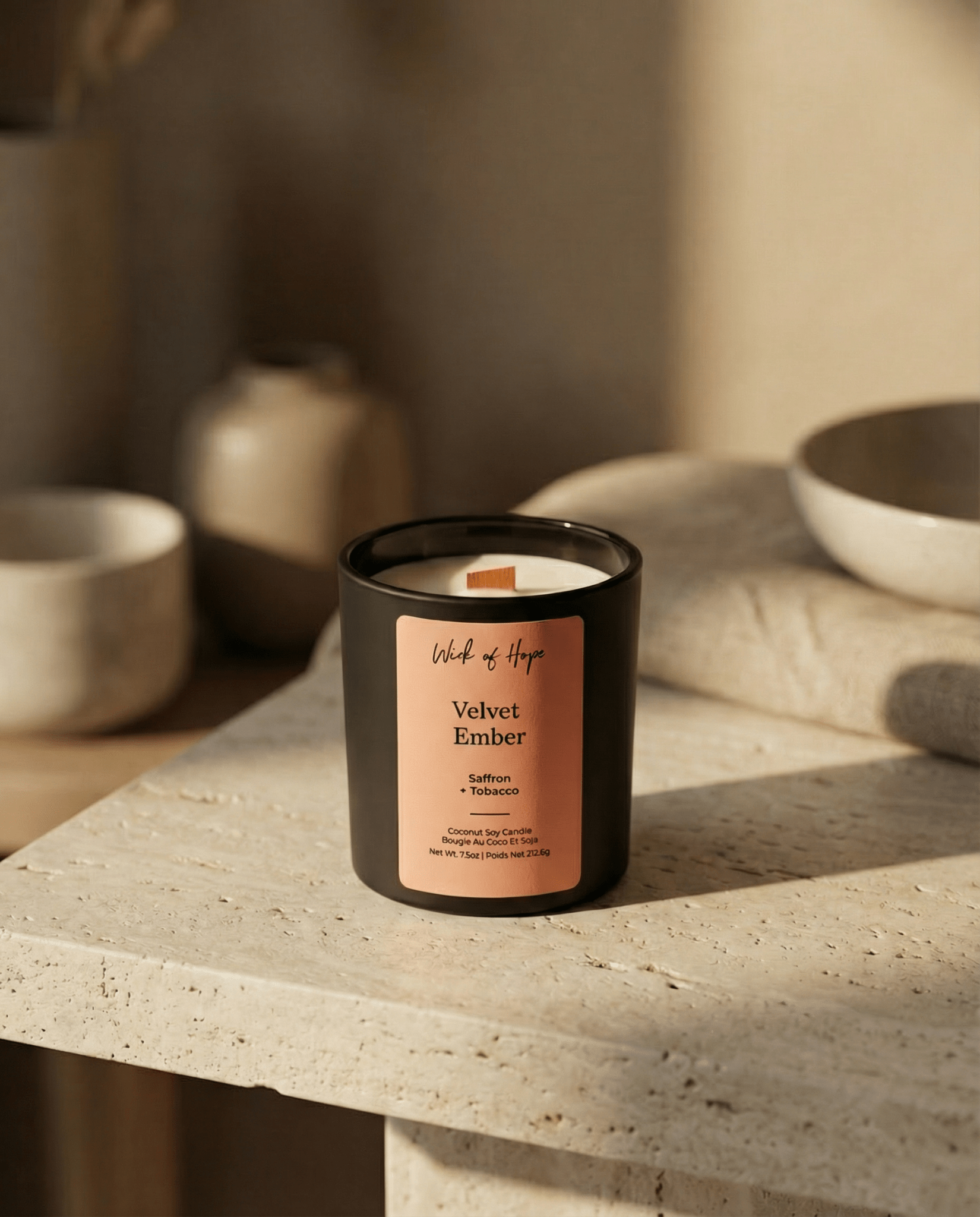 Velvet Ember Candle | Saffron + Tobacco - Wick of Hope