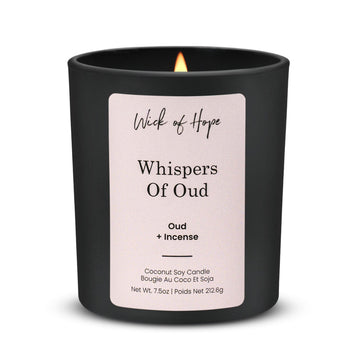 Whispers of Oud Candle | Oud + Incense - Wick of Hope
