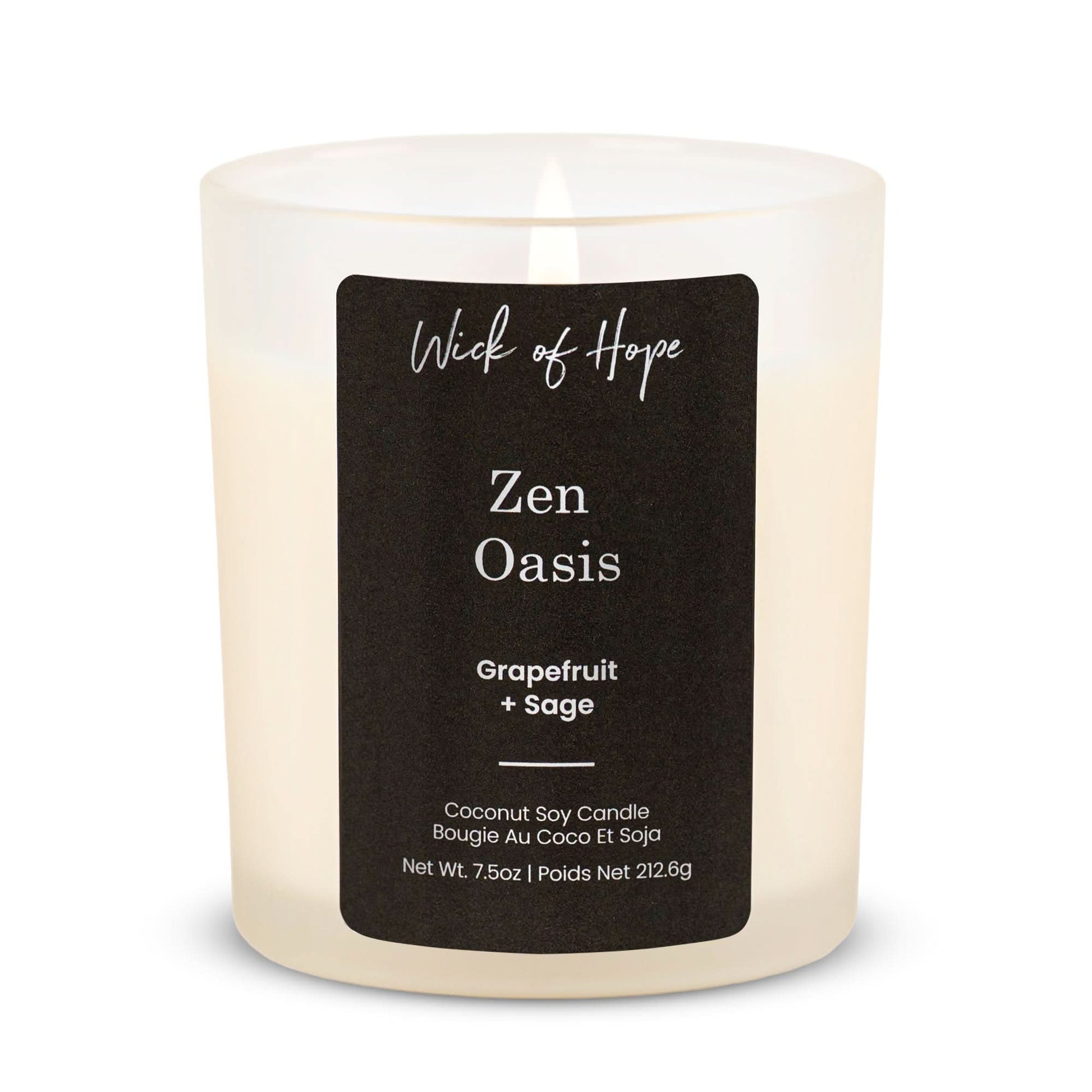 Zen Oasis Candle | Grapefruit + Sage - Wick of Hope
