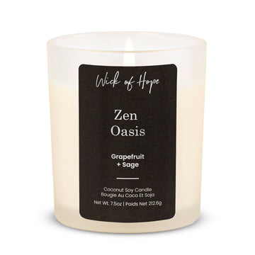 Zen Oasis Candle | Grapefruit + Sage - Wick of Hope